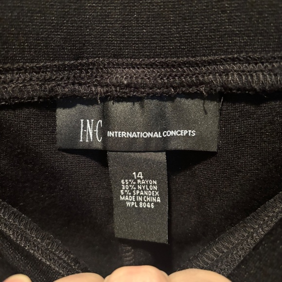 INC International Concepts Pull On Leggings in Black Size 14 - Picture 4 of 5